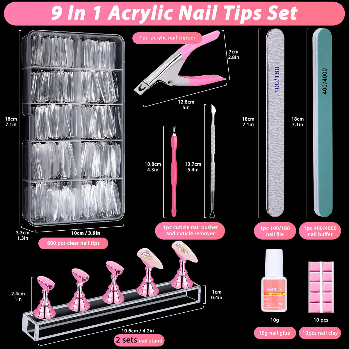 Qinzave nail file and buffer smoothing surfaces for polished finish