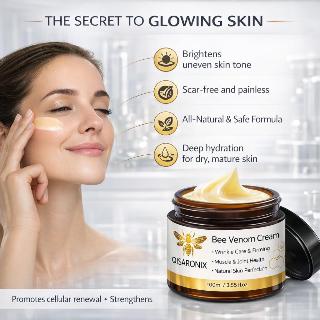 QISARONIX applying cream to cheek for quick morning routine