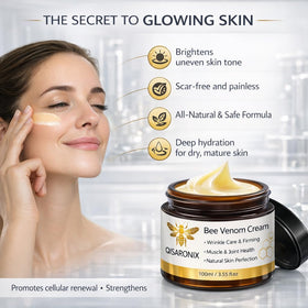 QISARONIX applying cream to cheek for quick morning routine