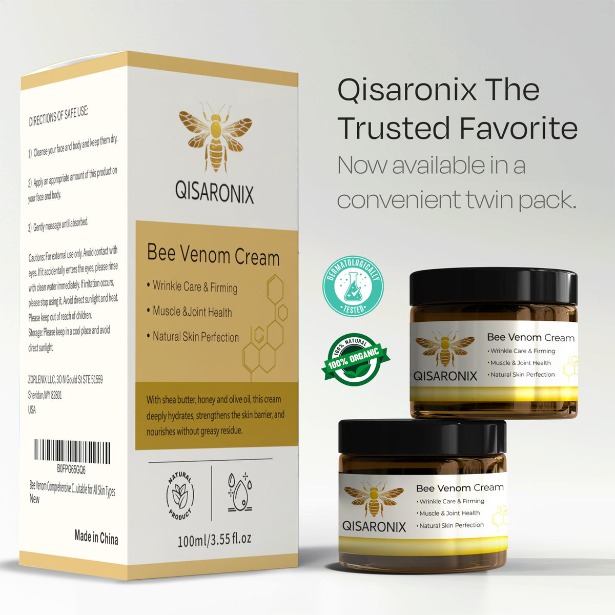 QISARONIX cream on bathroom counter for everyday lifestyle use