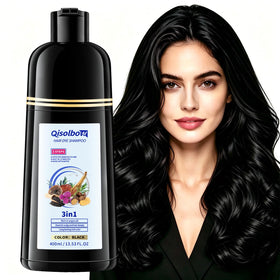 QISOLBOW front packaging showing black shampoo benefits and clear labeling