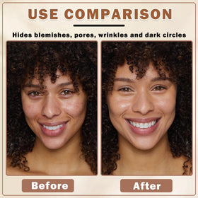 QIUFSSE application with puff and brush for seamless blending and natural finish