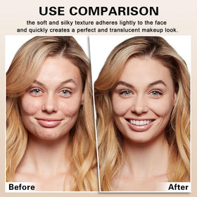 QIUFSSE before and after comparison highlighting skin-evening effect
