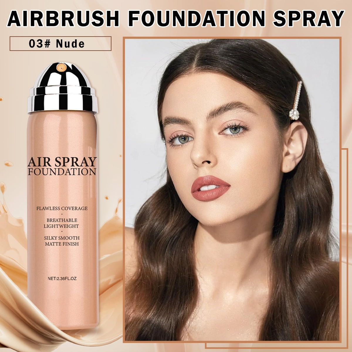 QIUFSSE foundation dropper dispensing silk texture for smooth blending