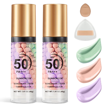 QIUFSSE front packaging showing primer tubes and powder puff, quick makeup prep benefit