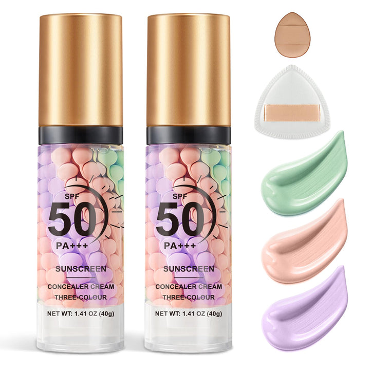 QIUFSSE front packaging showing primer tubes and powder puff, quick makeup prep benefit
