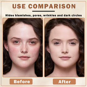 QIUFSSE texture close-up showing smooth foundation texture that blurs skin imperfections