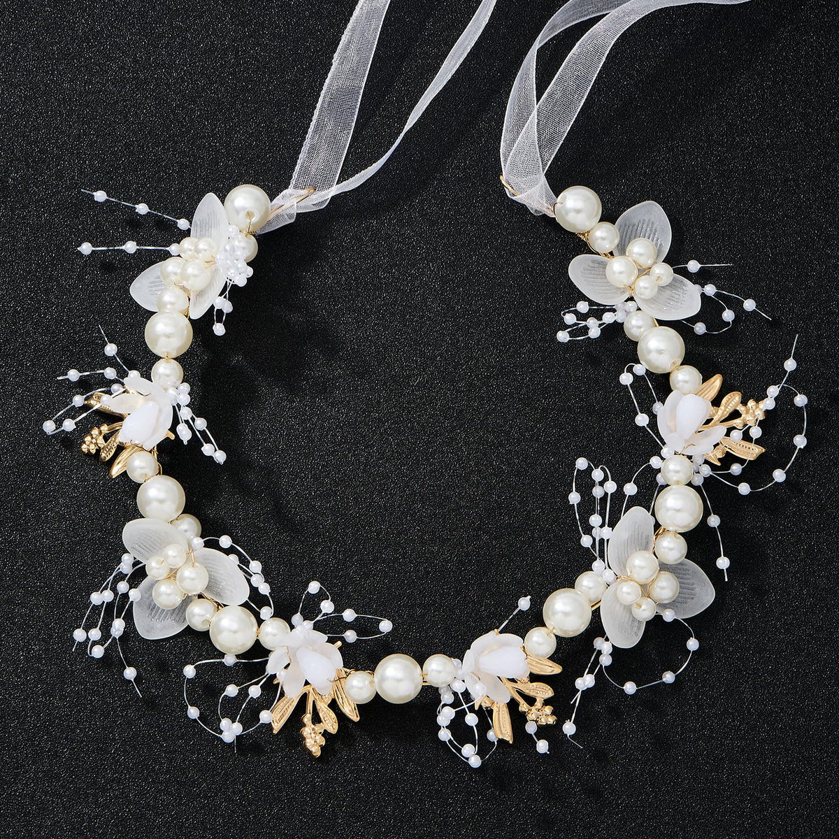 QIUTIMIY close-up of pearls and crystals highlighting handcrafted sparkle