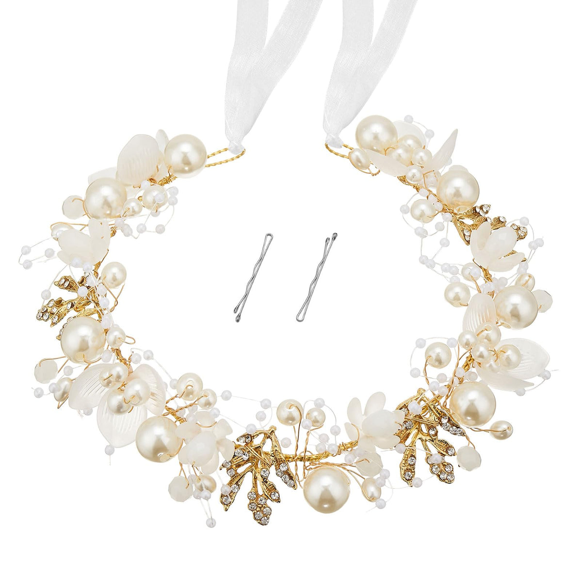 QIUTIMIY Style5 front view showing full pearl headpiece and elegant shape