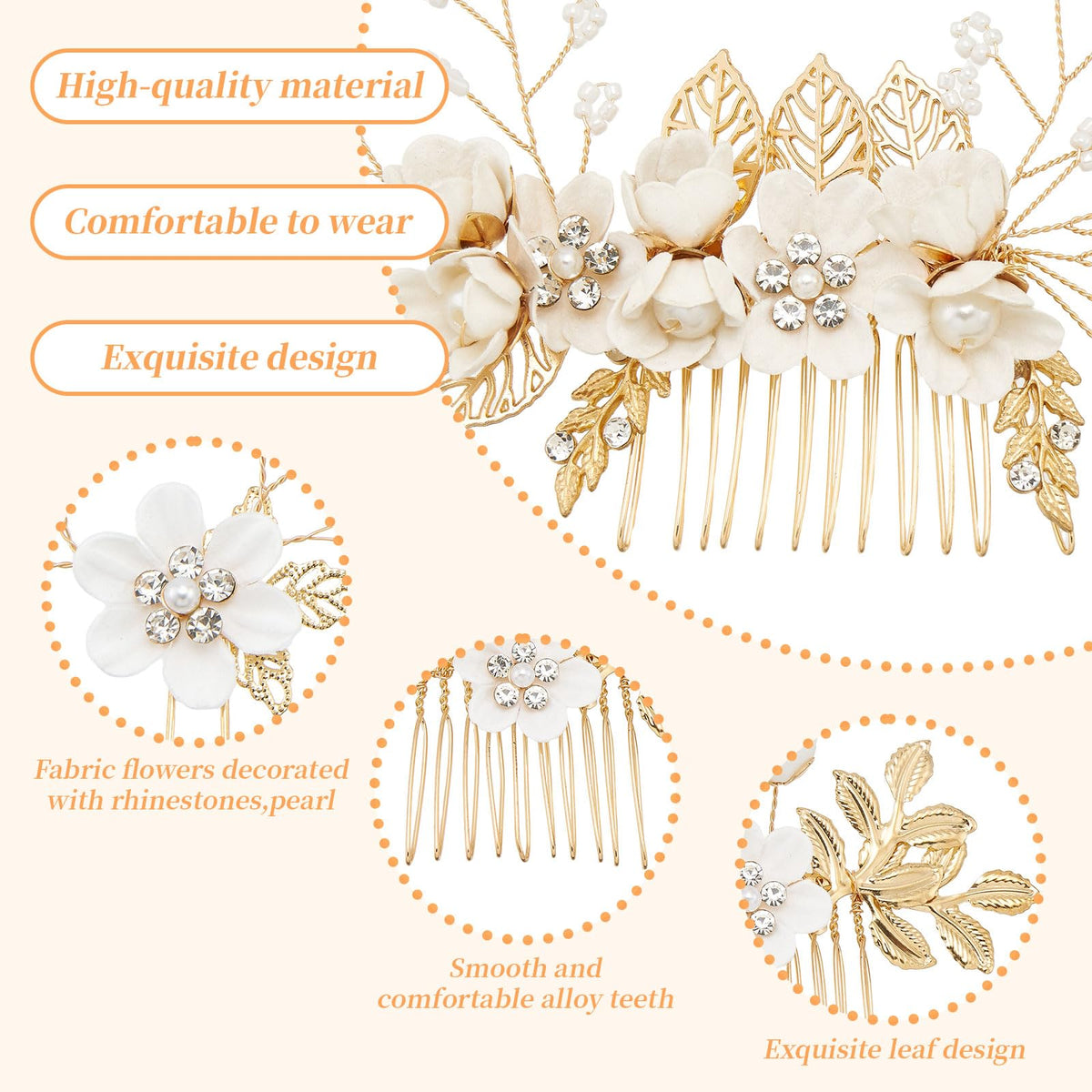 QIUTIMIY four U-shaped pins arranged on satin demonstrating styling versatility