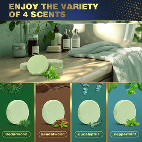 Qivatex in-shower use on floor releasing steam and scent benefit: spa-like shower