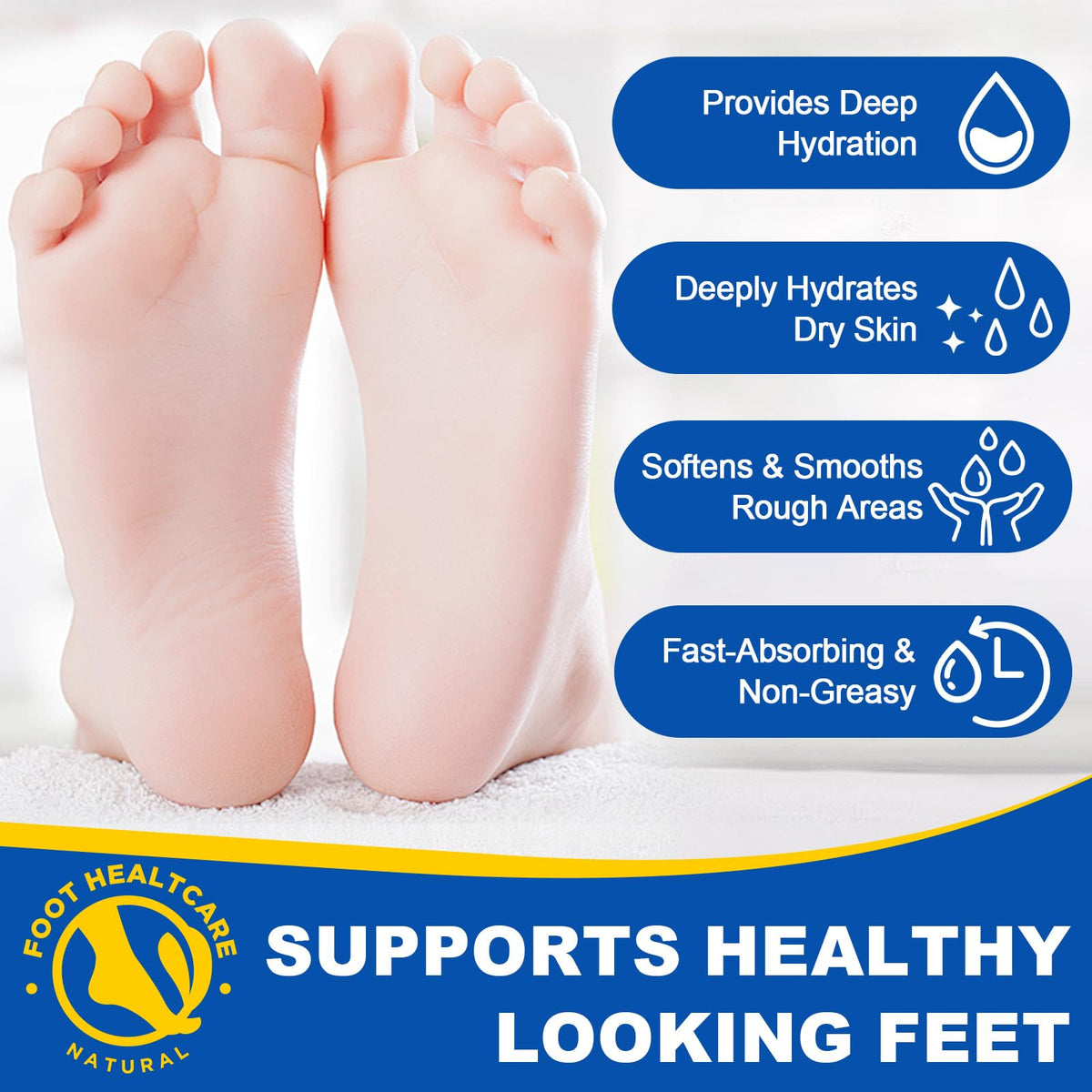 QJCWXIAOX applying stick to heel to moisturize and soften cracked skin