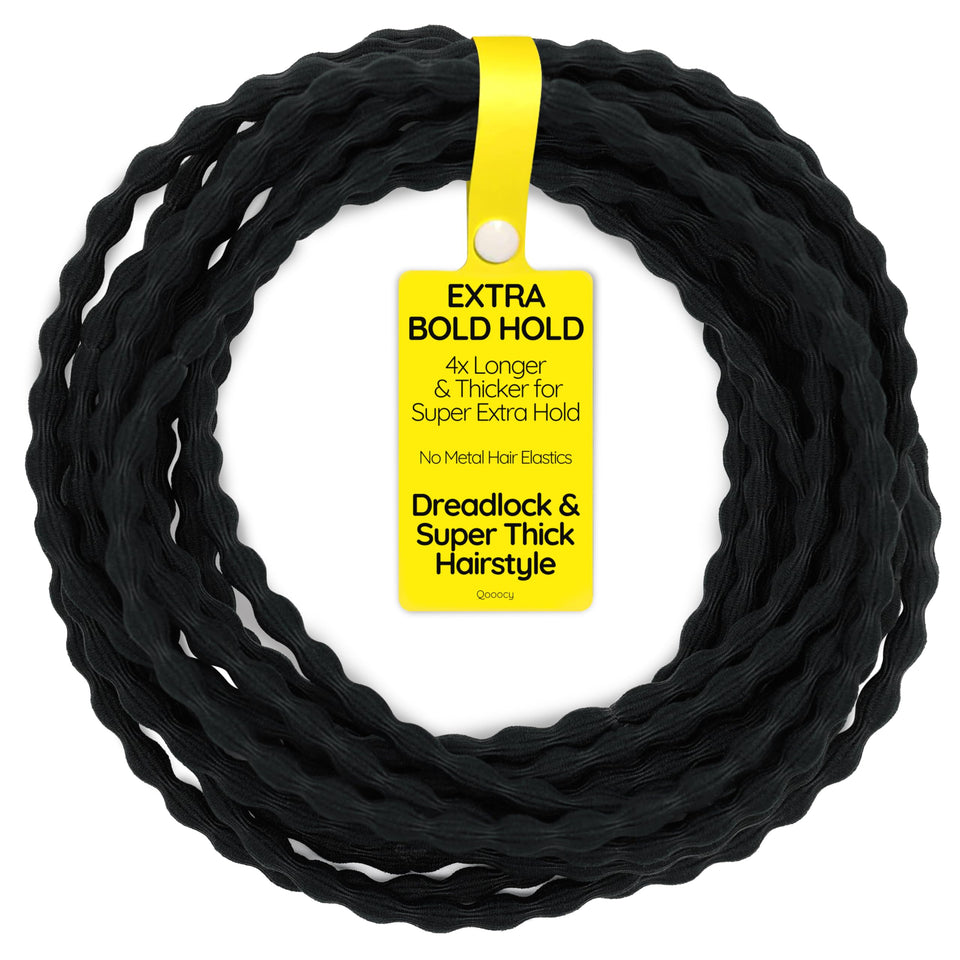 Qooocy front packaging showing 12 oversized hair ties and clear benefits
