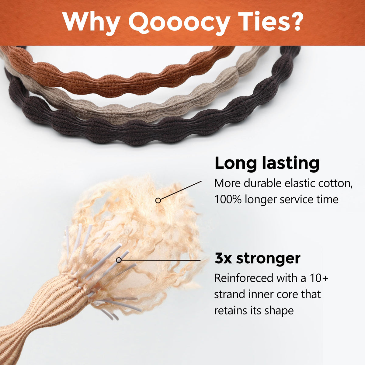 Qooocy label and inner core detail highlighting long-lasting elasticity