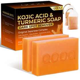 QOOQ front packaging showing turmeric kojic soap benefits