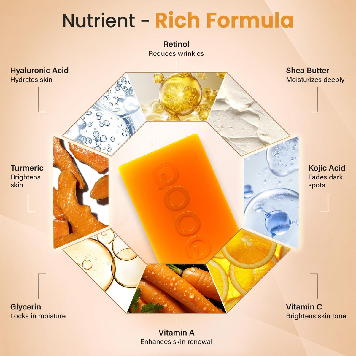QOOQ rich lather in hand demonstrating gentle cleansing power