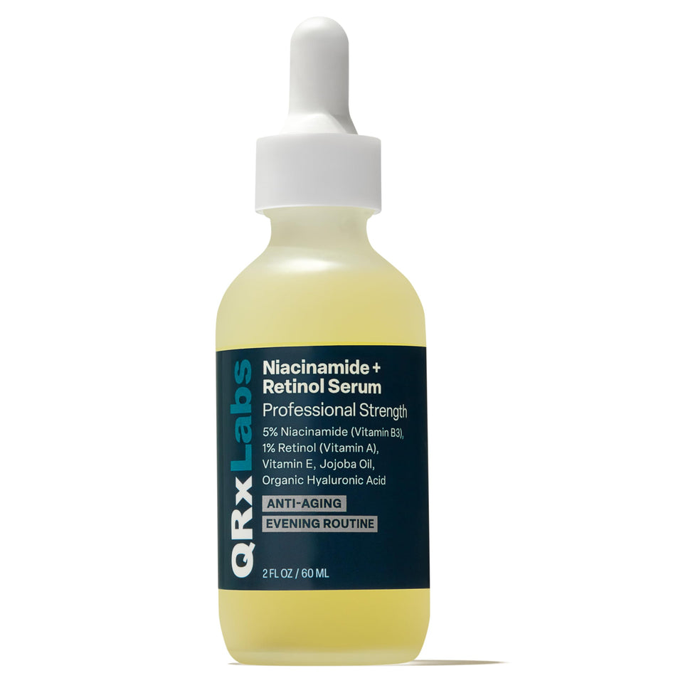 QRxLabs front packaging displaying 2 fl oz bottle and branding for clear identification and trust