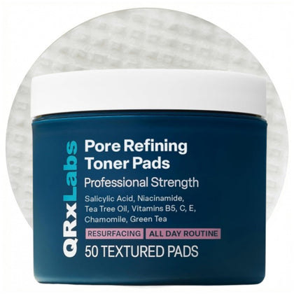 QRxLabs front packaging showing 50ct pads and brand benefit