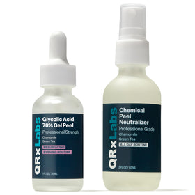 QRxLabs front packaging showing complete peel kit and professional presentation