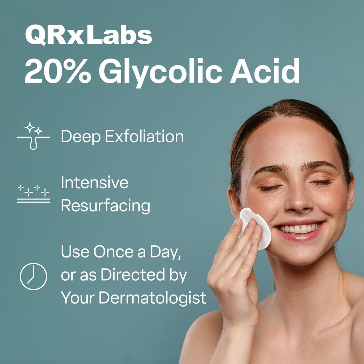 QRxLabs open jar with stacked pads showing convenient ready-to-use format