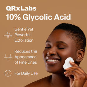 QRxLabs close-up pad texture highlighting gentle abrasion and resurfacing