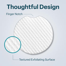 QRxLabs pad used on chest illustrating body exfoliation and smoother skin