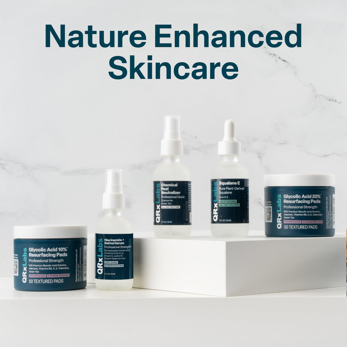 QRxLabs pads staged in bathroom lifestyle for easy routine