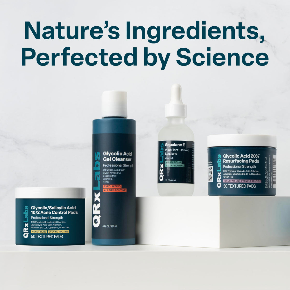 QRxLabs placed on vanity to show everyday skincare use and convenience