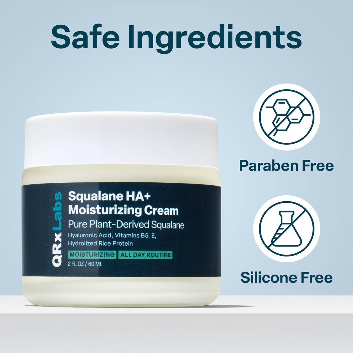 QRxLabs applying cream on hand showing smooth absorption and hydrated finish