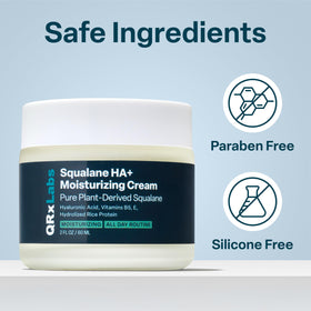 QRxLabs applying cream on hand showing smooth absorption and hydrated finish