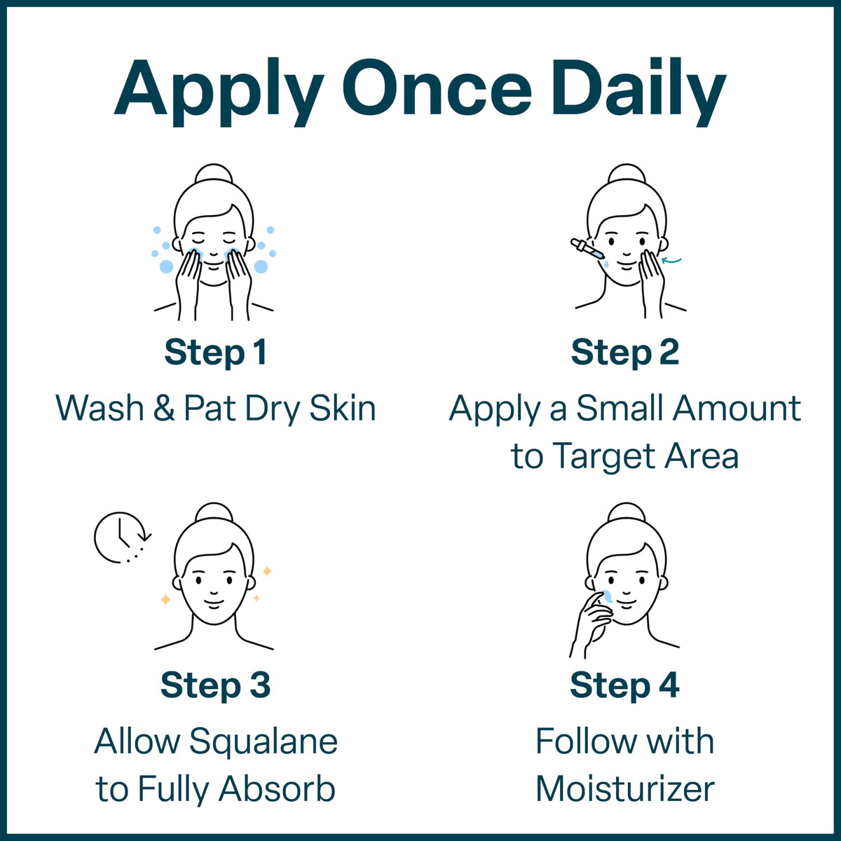 QRxLabs squalane oil being warmed in hands for even face application and absorption
