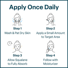 QRxLabs squalane oil being warmed in hands for even face application and absorption
