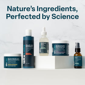 QRxLabs squalane oil next to a smartphone for 2 fl oz size and scale reference