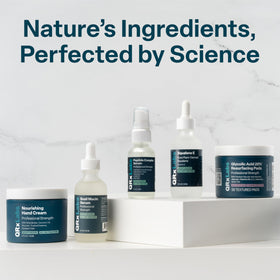 QRxLabs travel bottle on bathroom shelf for convenient on-the-go care