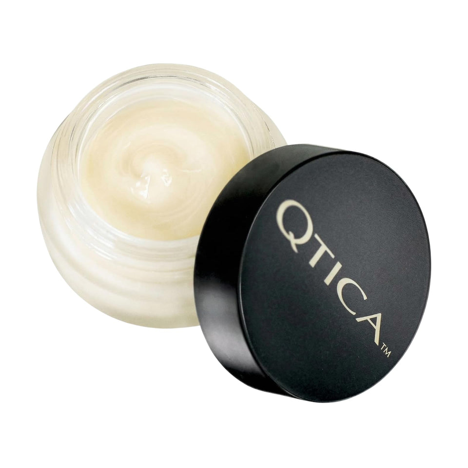 QTICA jar front view showing compact packaging and neat label for easy storage