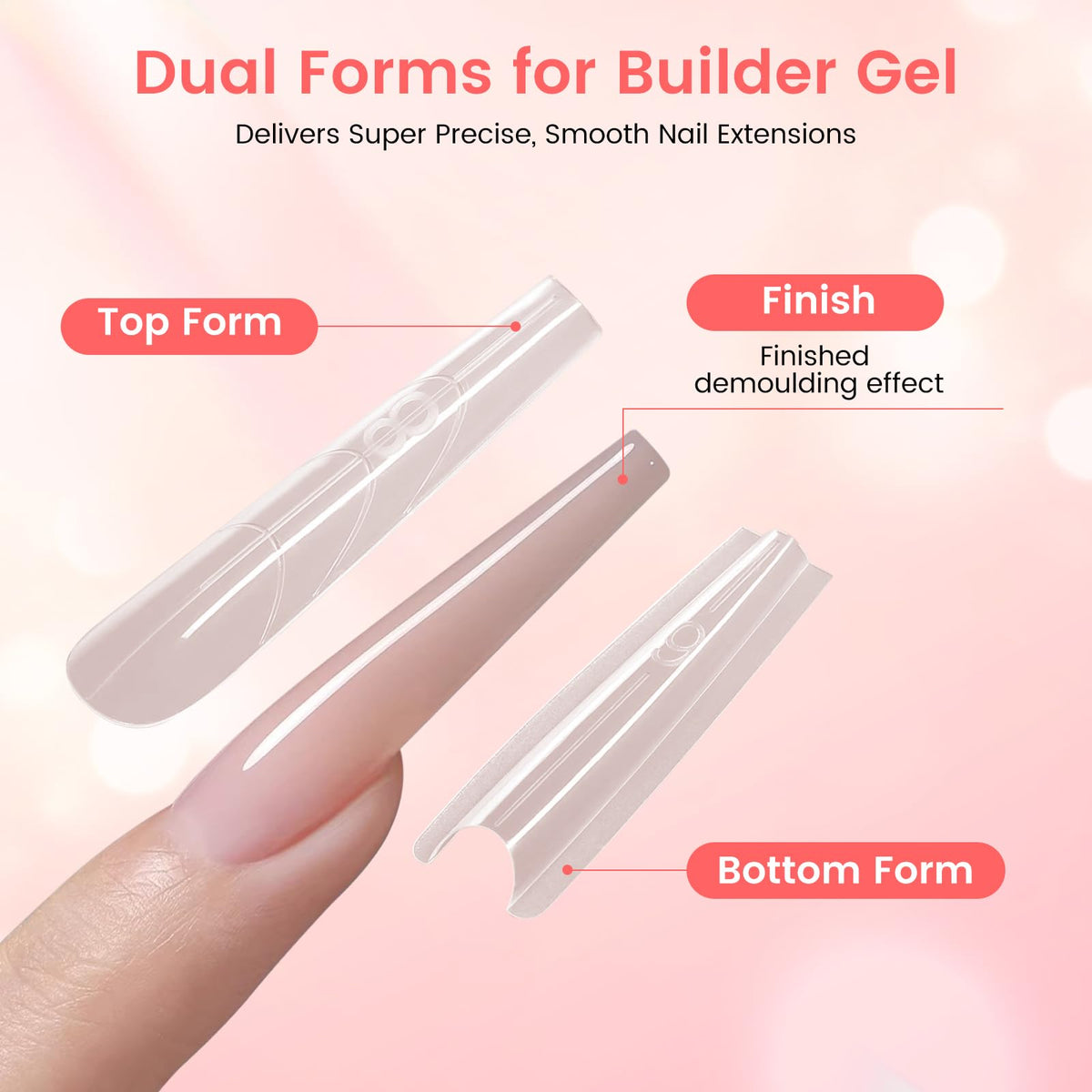 Quaferen dual forms fitted on fingers for fast salon-quality results
