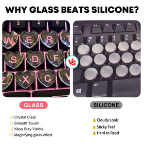 Quafochi bubbles applied on a desktop keyboard protecting nails