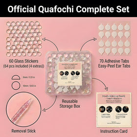 Quafochi placed on key for size comparison — shows scale and coverage benefit