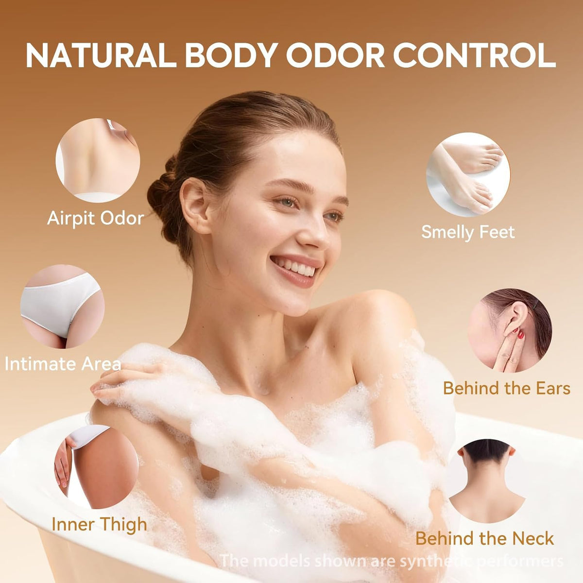 Washing feet with QualiLife to reduce odor and restore freshness