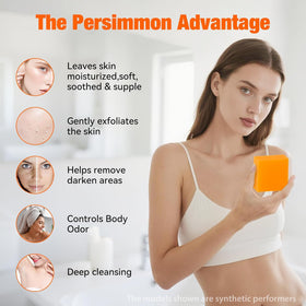 QualiLife persimmon soap bar top view highlighting smooth finish and scent