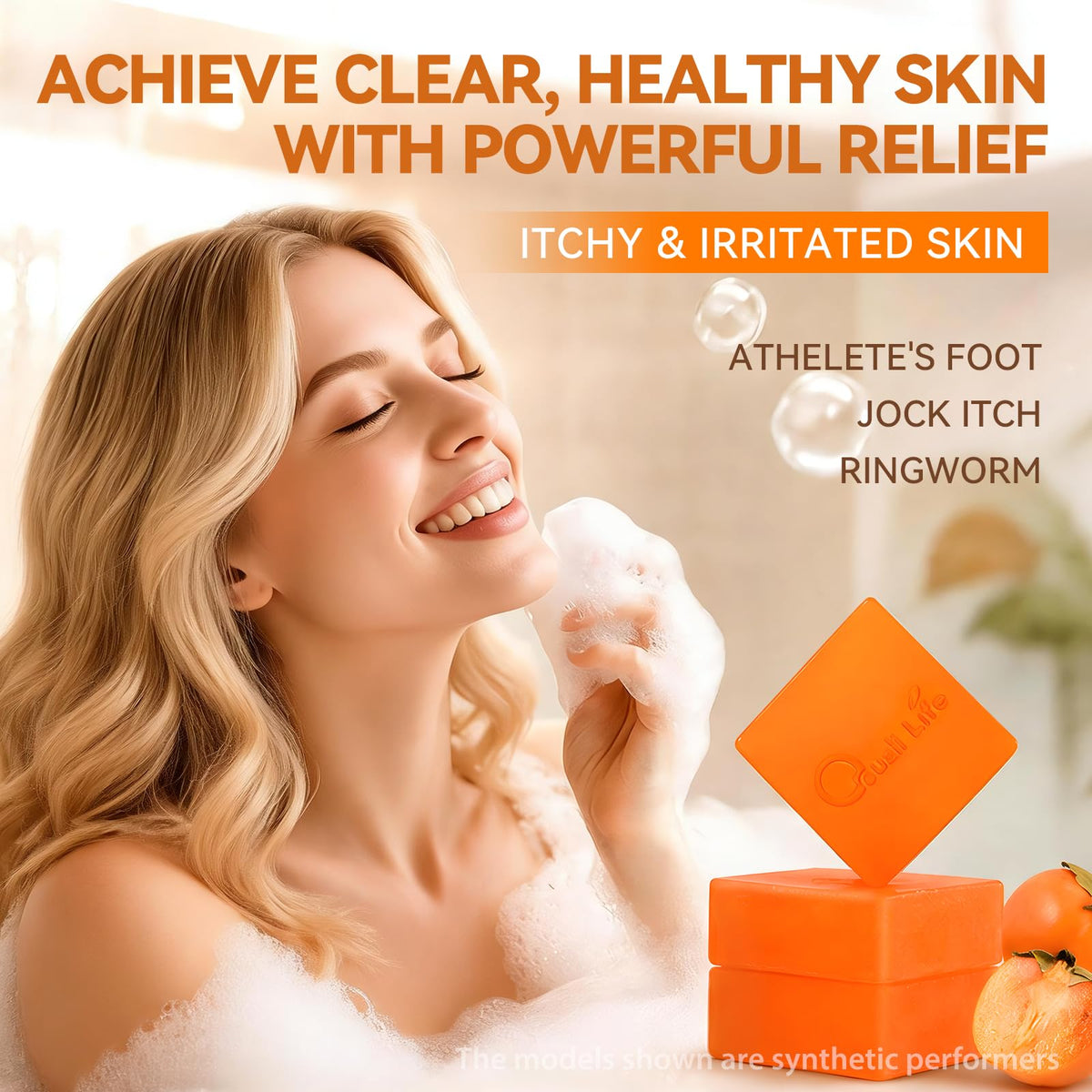 QualiLife soap lather in hand demonstrating effective cleansing