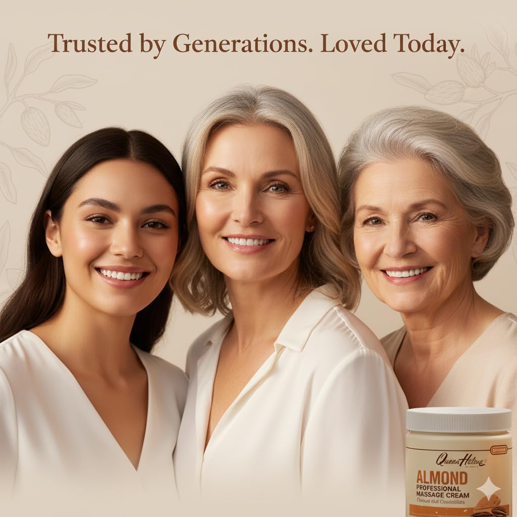 Queen Helene almond after massage skin showing hydrated, softened skin appearance