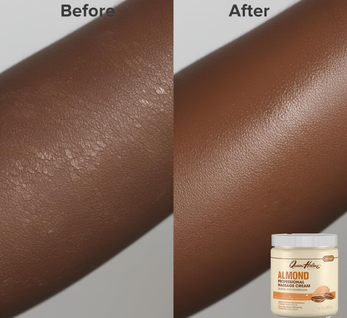 Queen Helene almond close-up of cream swirl highlighting rich conditioning emollients