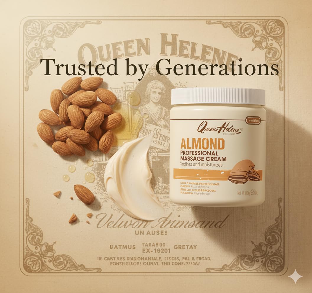 Queen Helene almond applied by hands during massage demonstrating professional slip