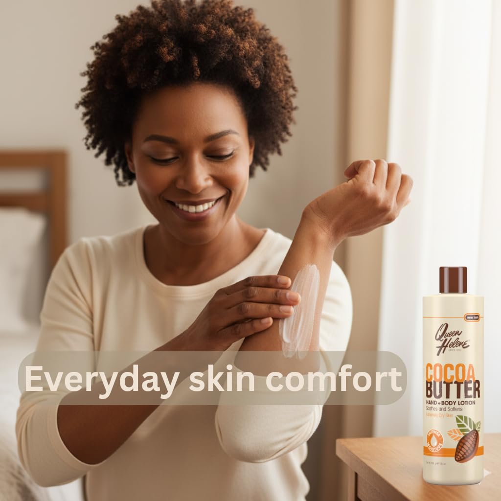 Queen Helene pump open revealing creamy lotion texture and quick absorption