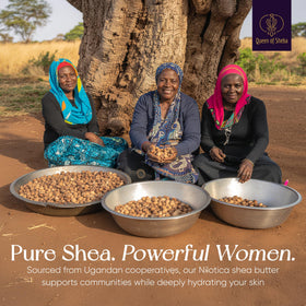 Queen of Shea label close-up with USDA Organic seal for transparency and trust