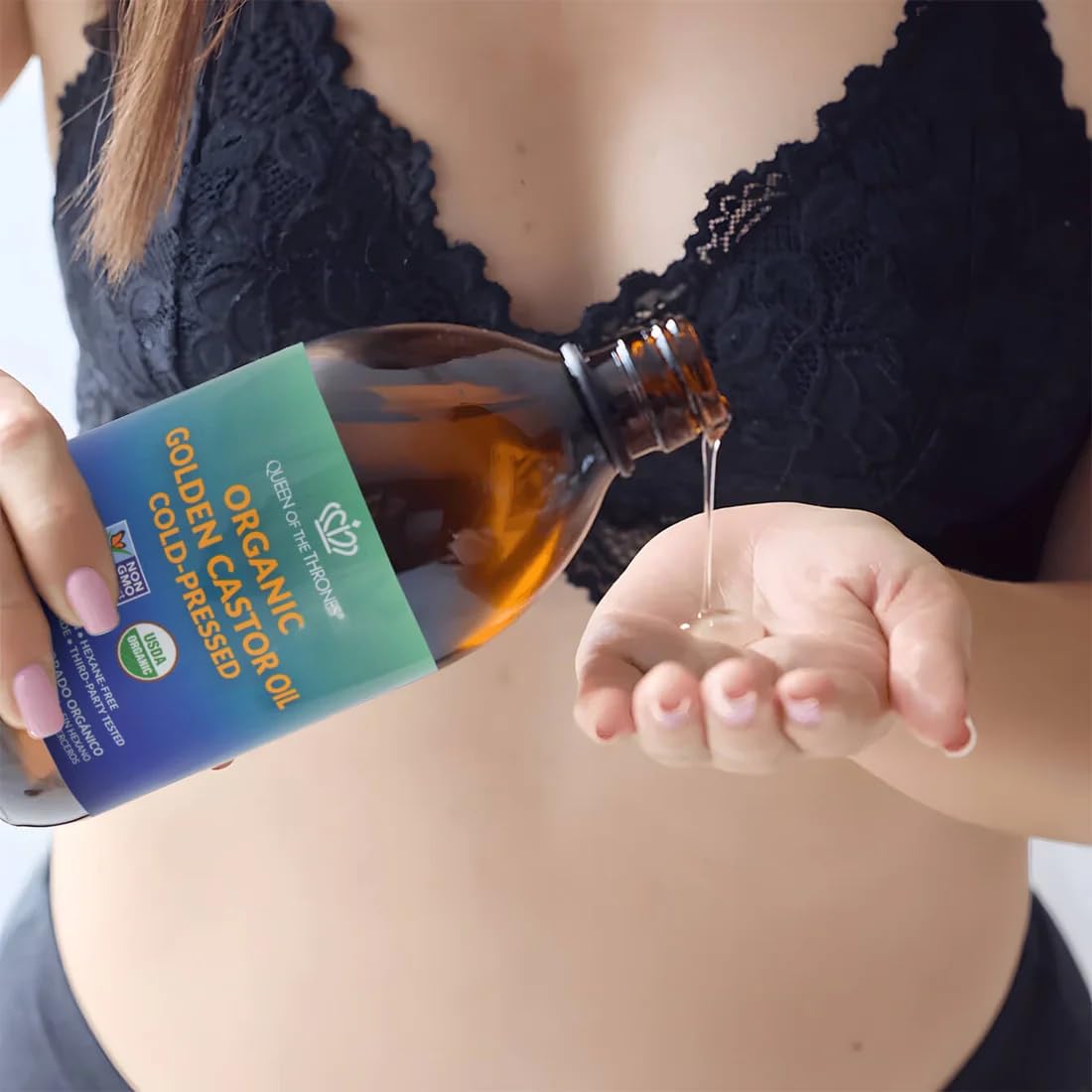 Queen of the Thrones 500ml bottle next to common items to show scale and value for routines benefit
