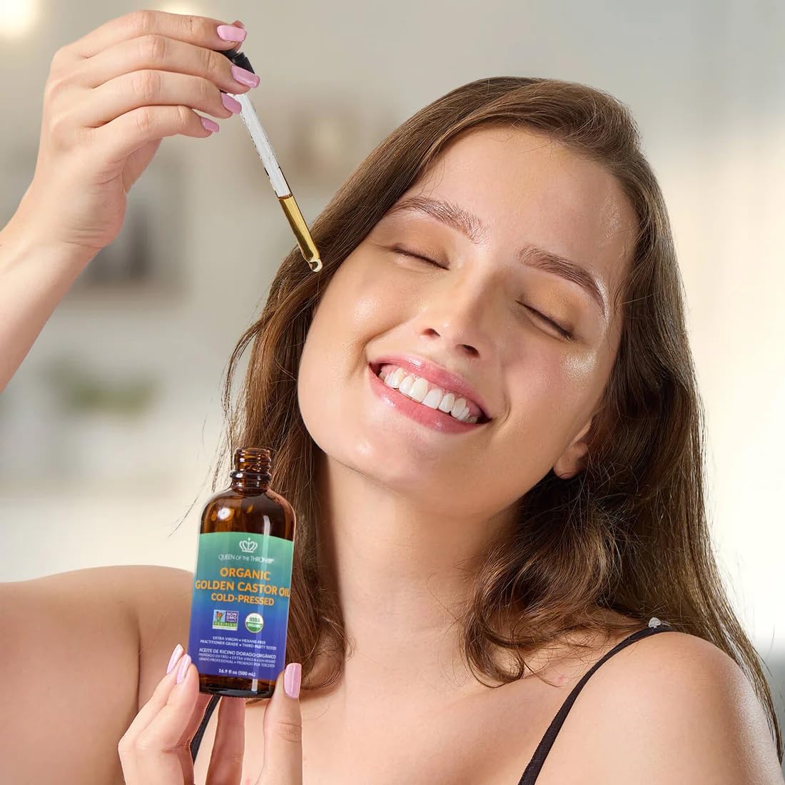 Queen of the Thrones used in a hair mask on scalp showing conditioning and styling prep benefit