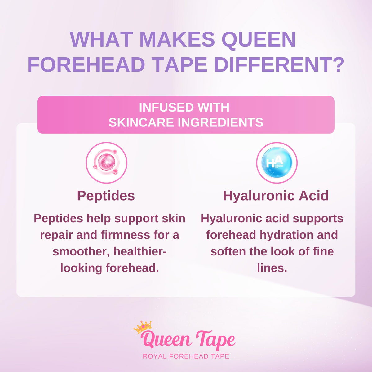 Queen Royal tape edge detail highlighting soft texture and gentle adhesive