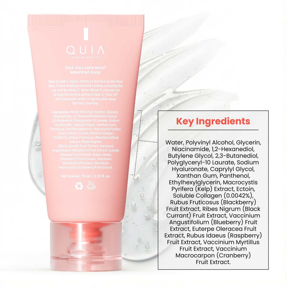 QUIA before and after makeup showing smoother application benefit